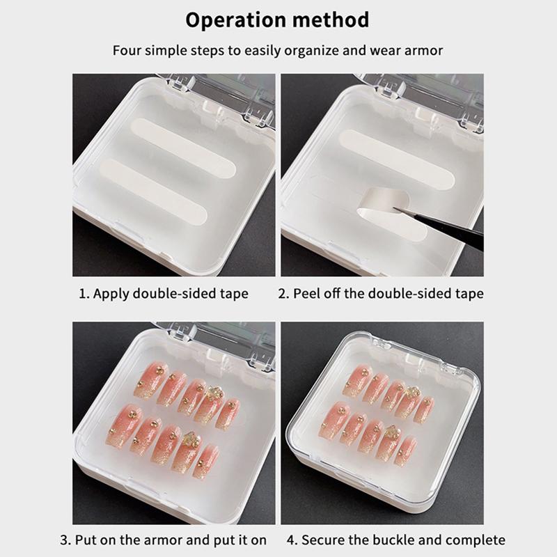 Empty Double Layer Nail Boxes For Packaging Square Shape Box  Nail Tips Press On Nail Packaging Case Small Business