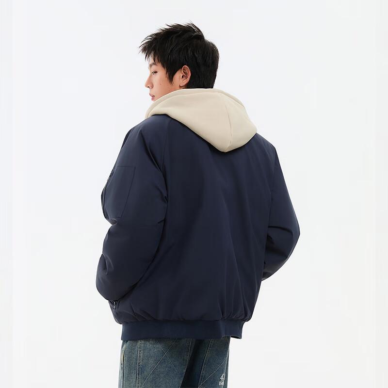 VUUG Men's Faux Two-Piece Hooded Winter Padded Jacket