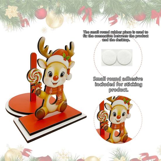 Rustic Winter Home Accessories Christmas Wooden Paper Towel Holder, Decorative Vertical Roll Dispenser, Gift for Stable Weighted Base Organizer