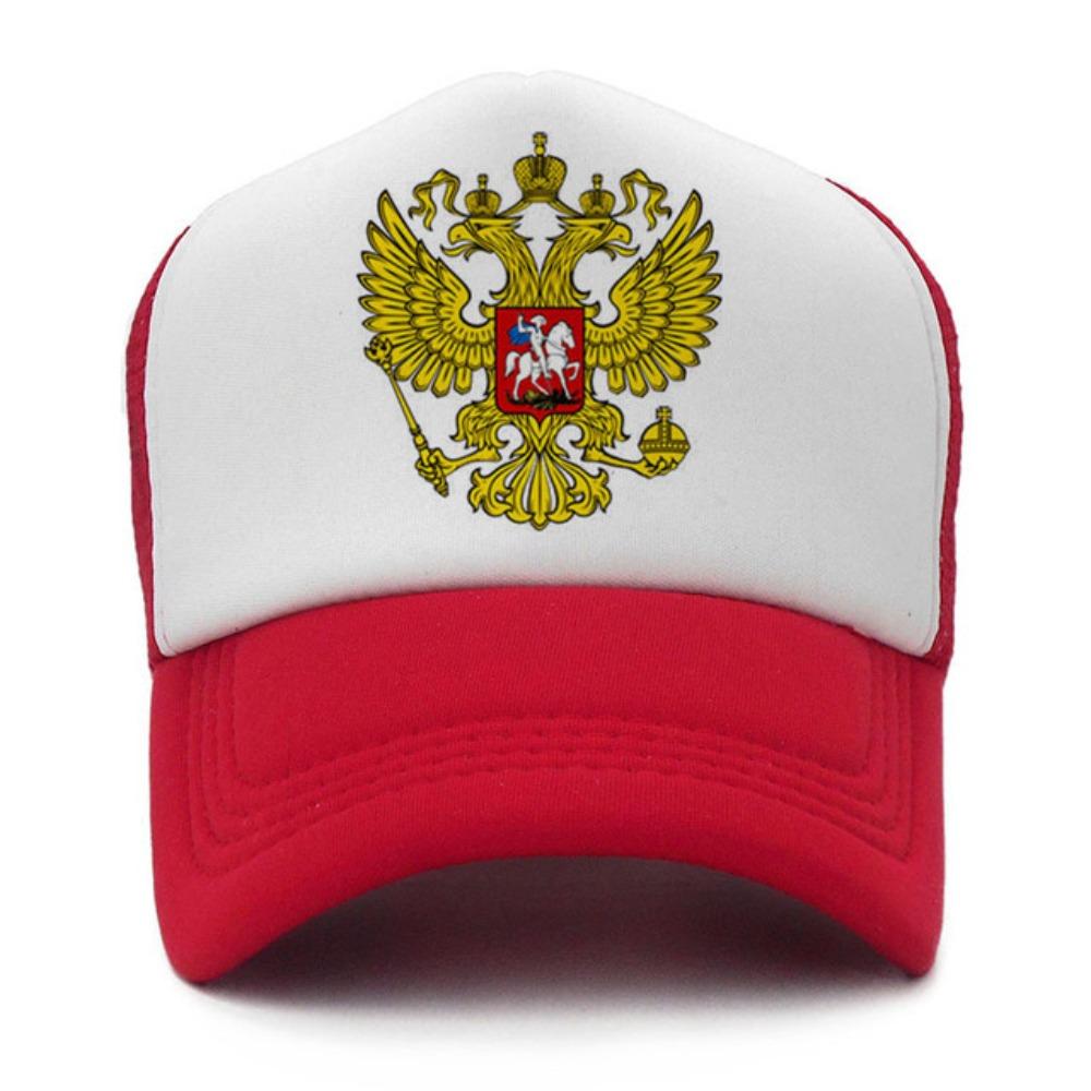 Double-Headed Eagle Print Mesh Baseball Cap Russia National Emblem Breathable Peaked Cap Adjustable Snapback Hats