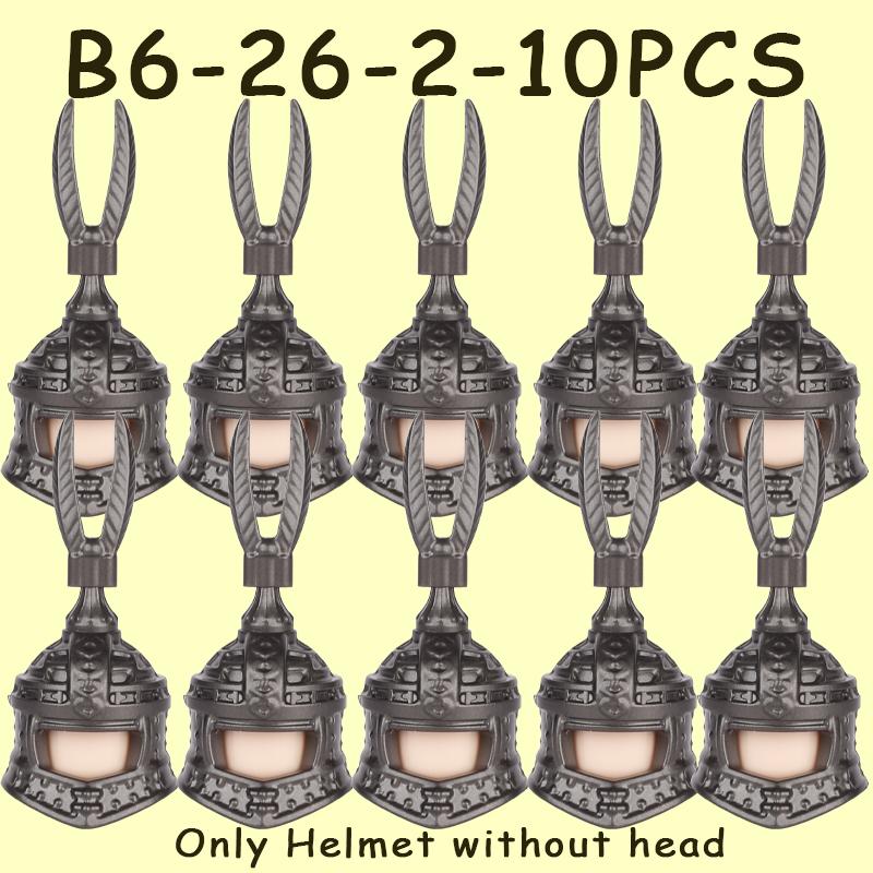 MOC Medieval Military Castle Soldier Figures Helmets Series Building Blocks Knights Accessories Warrior Hat  Bricks Toys Gifts