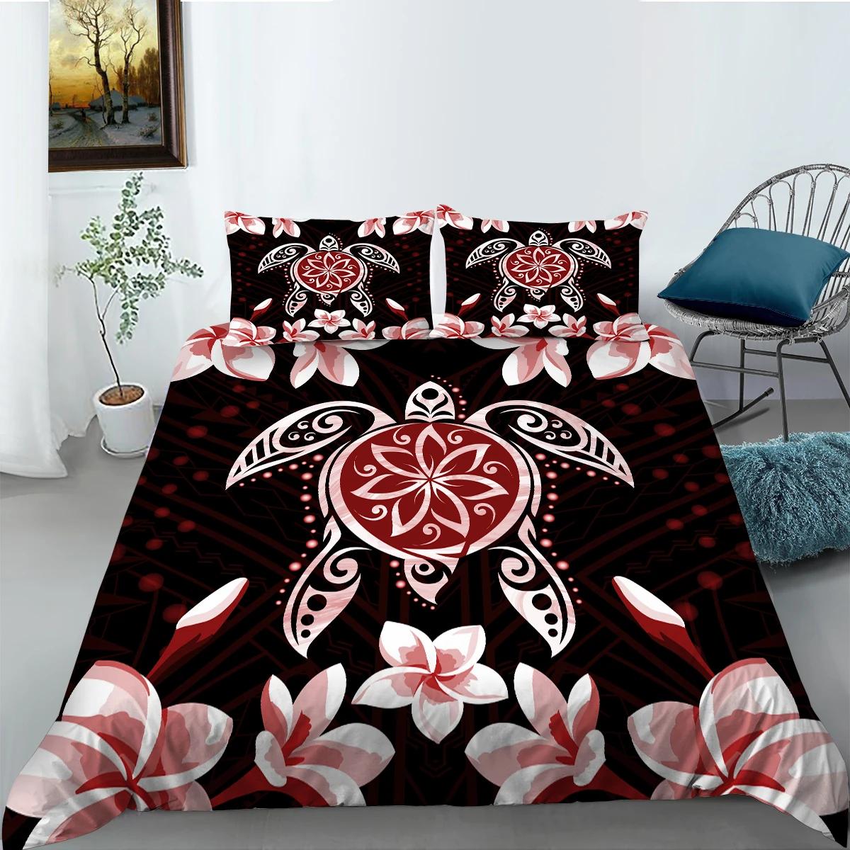 

Exotic Sea Turtle Duvet Cover Set Bohemian Floral Ocean Animal Bedding Set Microfiber Tortoise Comforter Cover Single Queen Size EU Single(135x200cm)