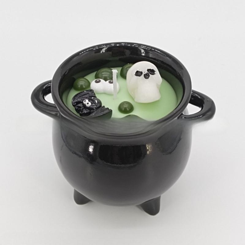 Environmental Friendly Soyabean Candlewax Necromancer Container Candle Earthenware Halloween Party Highlight Safe For Kids Animals