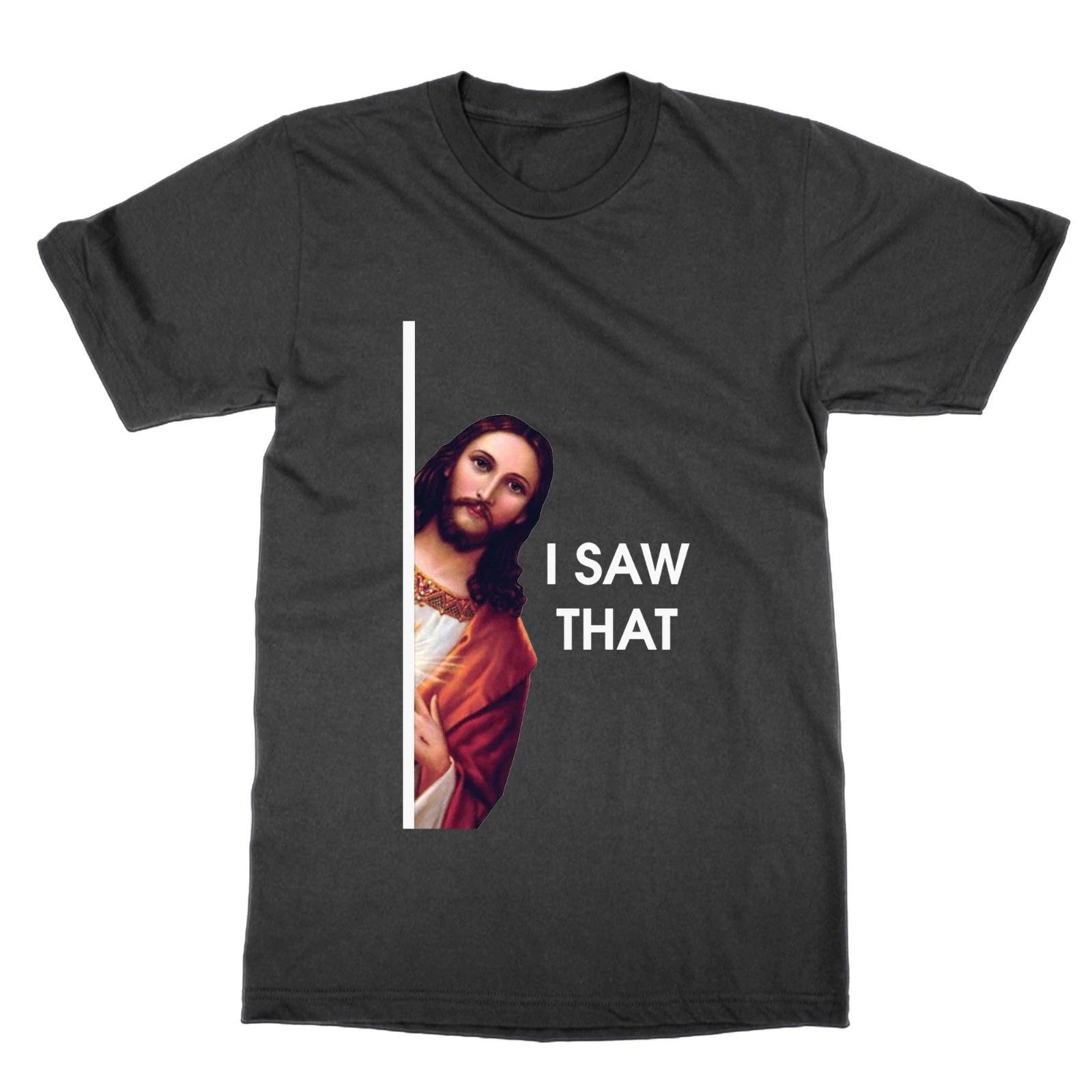 Jesus Meme I Saw It T-Shirt Top Fun Tee L