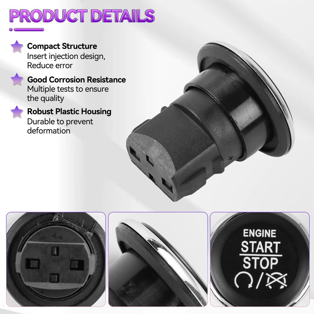 Car Push To Engine Start Stop Button Switch for Dodge Challenger Durango Grand Caravan Jeep Grand Cherokee 1FU931X9AC 33370101
