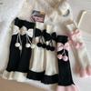 Y2k Bow Knitted Leg Socks Japanese Christmas Knee Socks Sweet JK Lolita Leg Socks  Girls