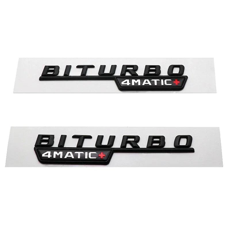 

1Pair Car Fender Side Sticker Rear Trunk Badge for Mercedes Benz BITURBO 4MATIC 2014-2016 W221 W212 W205 W211 C180 W210 GLC B200