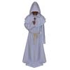 Friar Medieval Hooded Robe Monk Renaissance Priest Costume Halloween Wizard Sorcerer Cosplay Cloak for Adults