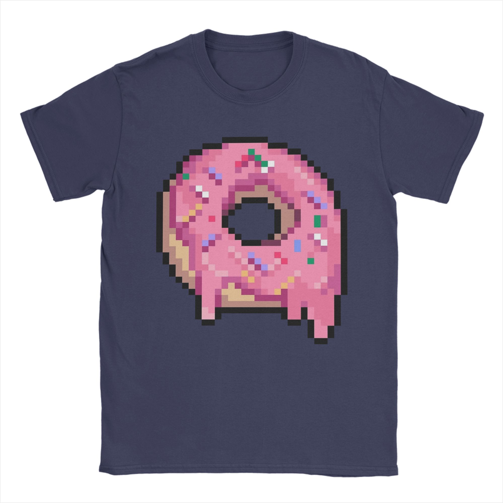 

Drippy Pink Frosted Sprinkled Pixel Donut TShirt Summer Fashion Unisex 100 Cotton Oversize Tees ShortSleeve Aesthetic Tops 4XL
