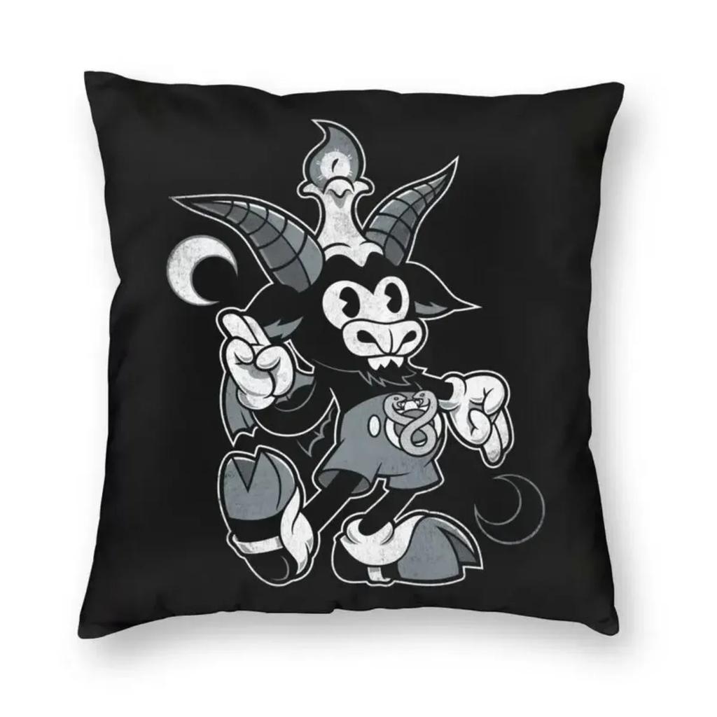 Diabeł Baphomet Damask Hail Satan Poszewka na poduszkę Szatański Krzyż Lewiatana Poszewka na poduszkę do rzucania na sofę Poszewka na poduszkę Wystrój domu  x