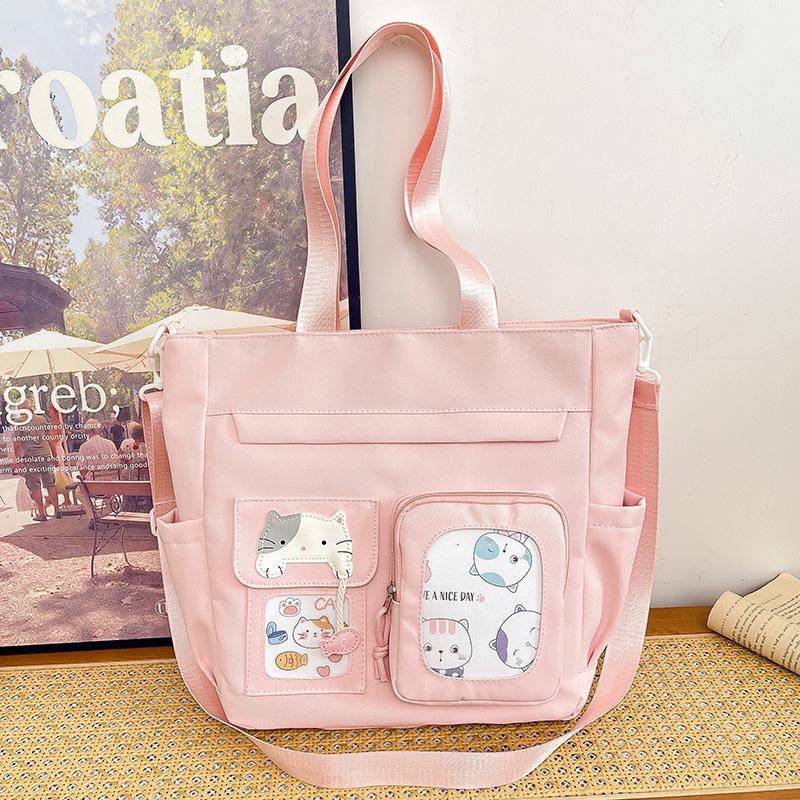 Borsa a tracolla da studente per campus, grande capacità, borsa a spalla da donna, borsa a mano