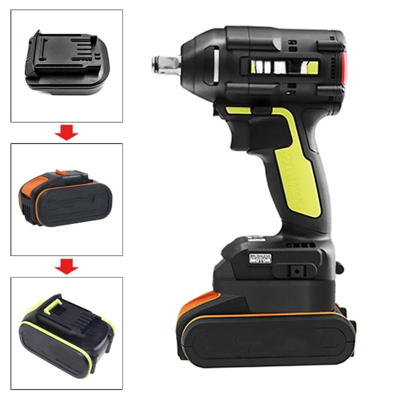 ZWINCKY Battery Adapter For Worx 20v Orange Small Foot Board Electric Conversion To Green Big Foot Board Battery Tools With USB