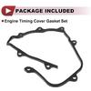 1 Pcs Car Engine Timing Cover Gasket Set for Subaru 2.2L 2.5L Chain Case Cover Gasket No.13594AA052/13594AA051 Black Rubber