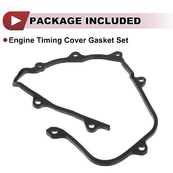 1 Pcs Car Engine Timing Cover Gasket Set for Subaru 2.2L 2.5L Chain Case Cover Gasket No.13594AA052/13594AA051 Black Rubber