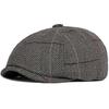 HT4964 Beret Cap Retro Artist Painter Plaid Beret Hat Male Female Ivy Flat Cap Autumn Winter Hat Adjustable Berets for Men Women