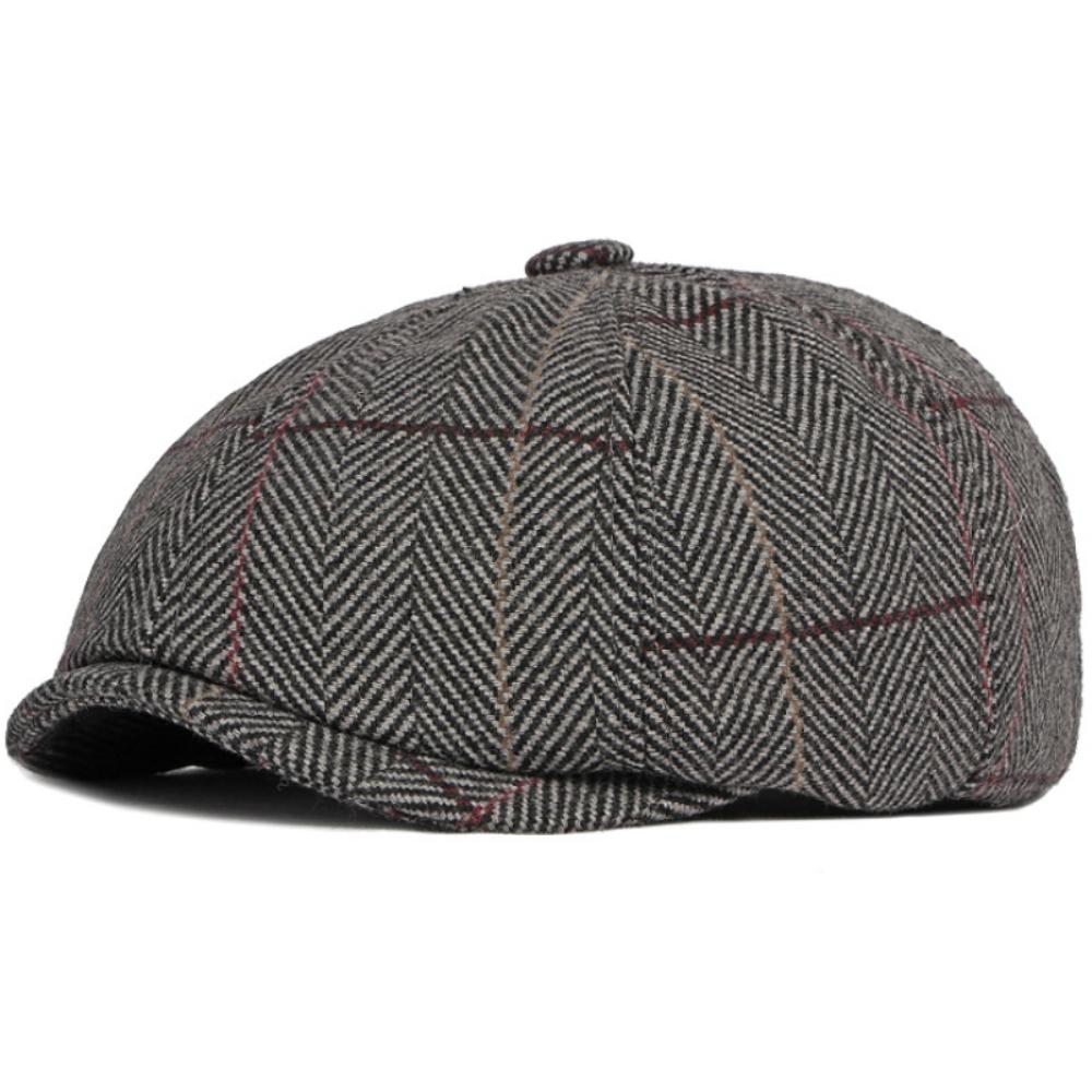 HT4964 Beret Cap Retro Artist Painter Plaid Beret Hat Male Female Ivy Flat Cap Autumn Winter Hat Adjustable Berets for Men Women