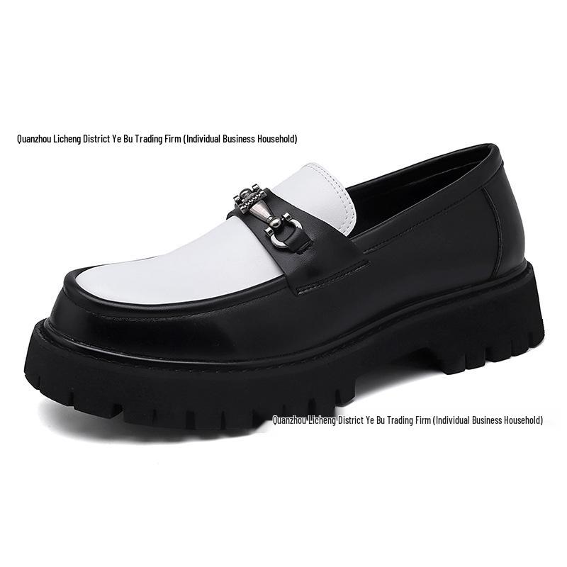 

Men s Plus Size Colorblock Leather Formal & Casual Loafers with Thick Sole Size 40