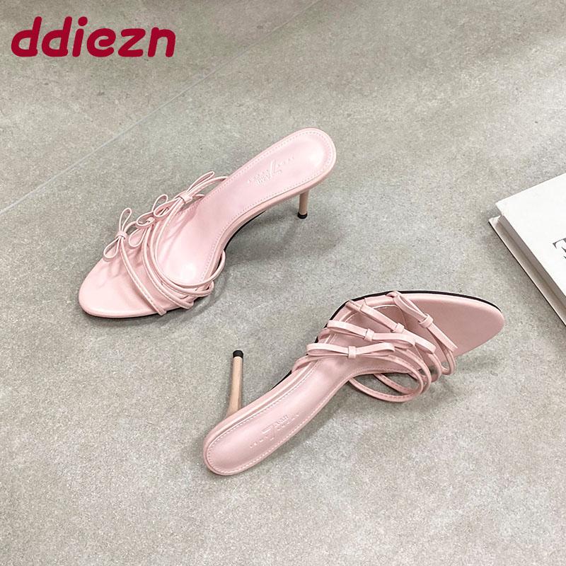 Fashion 2025 New Fashion Butterfly-Knot Ladies High Heels Shoes Luxury Female Slip On Footwear Round Toe Women Heels Pumps Slides Shoes
