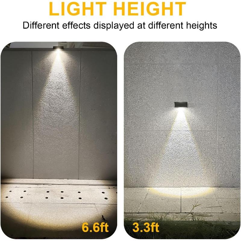 Solar Wall Lights Fen Lights Solar Powered Outdoor Waterproof LED Downlight Deck Lighting for Railing Mailbox Balcony Garden