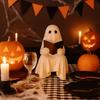 Cute Spooky Ghost Figurine Sitting Halloween Ghost Figurine Gift Ghost Reading Statue  Office Decor
