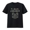 Womens I Smell Children T Shirt Funny Magic Halloween Spooky Novelty Black Vintage Washed Stretched Soft Slightly Unisex