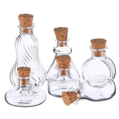1:12 Mini Botella de los Deseos de Casa de Muñecas Botella de Almacenamiento de Vidrio Con Corcho Tarro de Dulces Decoración del Hogar