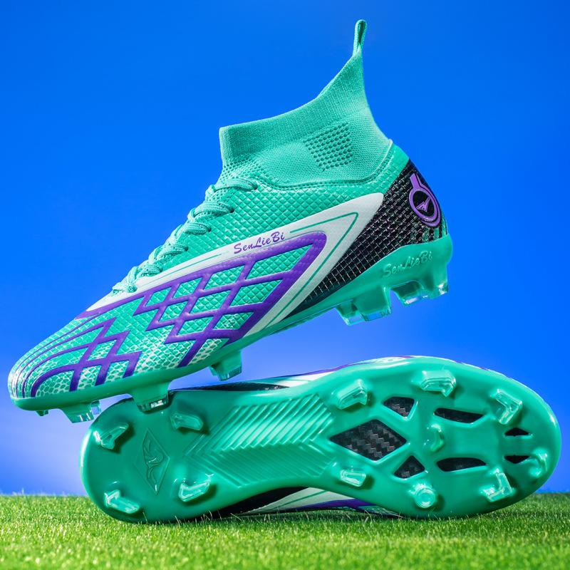 Football Shoes Men's High Top Spikes Shredded Spikes Student Children Boys Lawn Training Shoes Amazon 2025