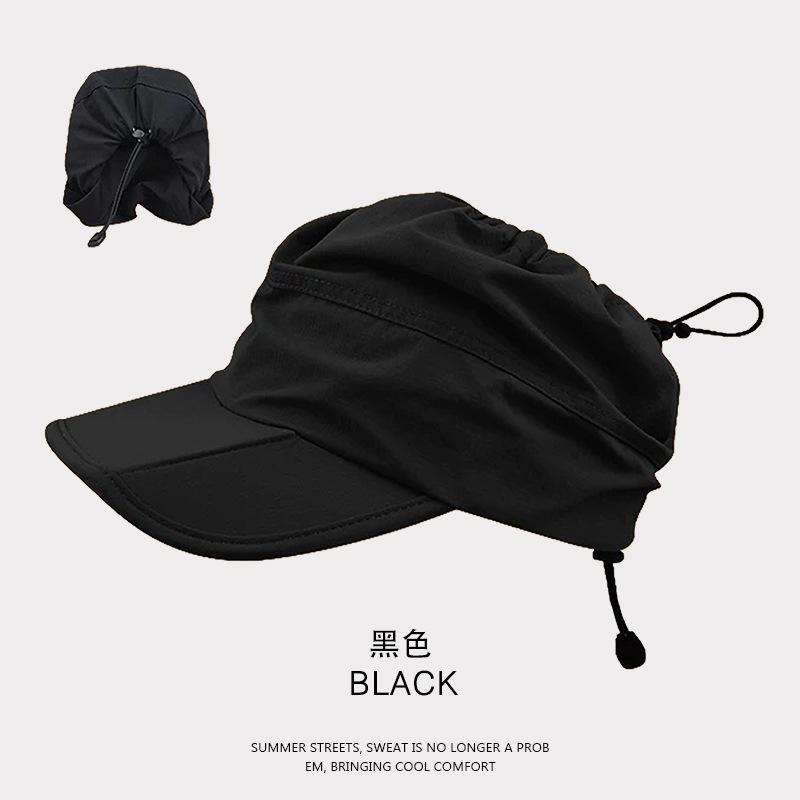 

Summer outdoor quick-drying cap foldable bag empty top baseball cap sunshade sunscreen waterproof hiking baseball cap Adjustable чорний