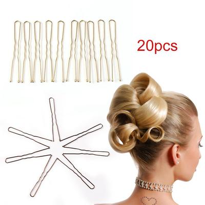 20 Stück Heiße Legierungsgeschenke Haarspangen Gewellte Haarstecknadeln Haarclips U-förmig