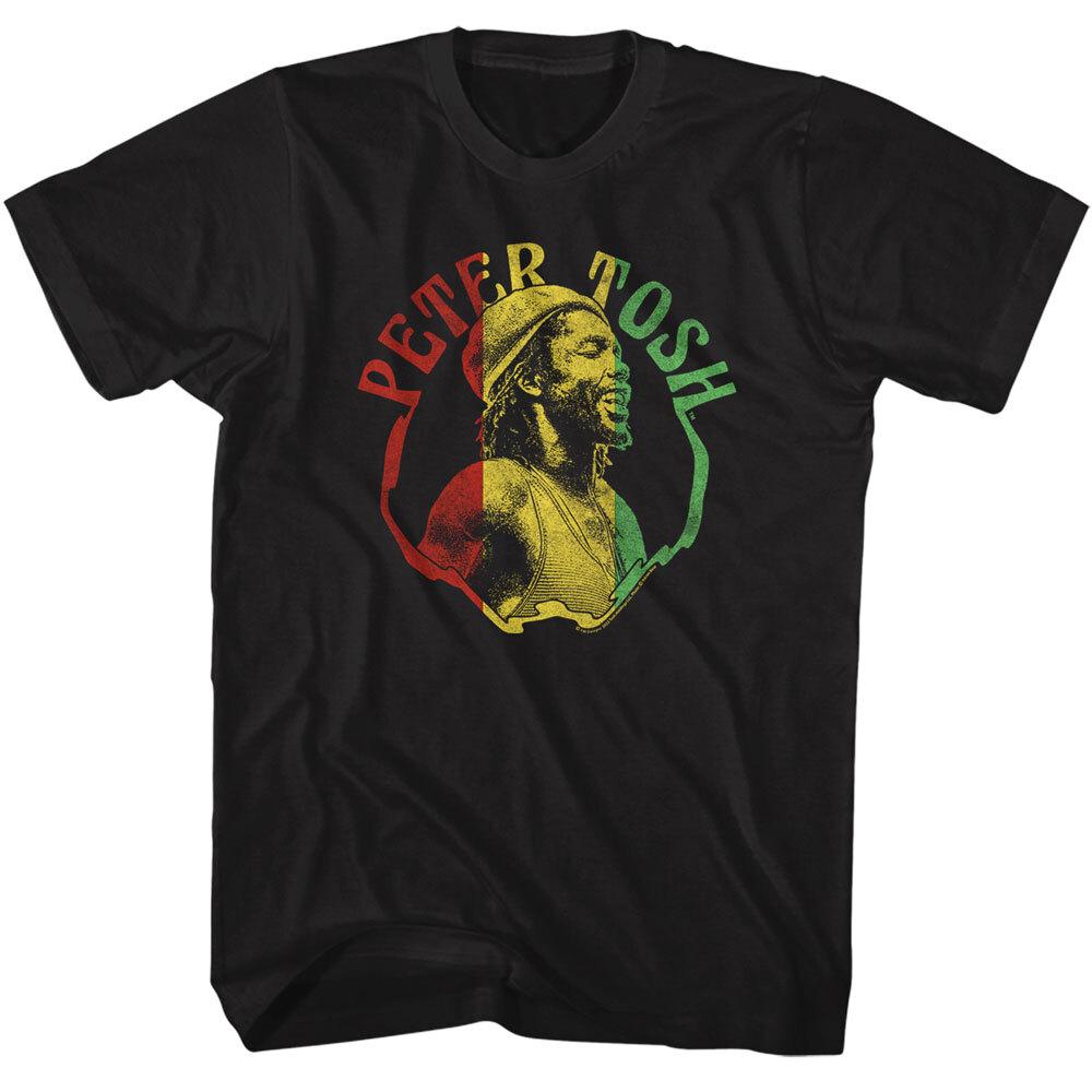 Peter Tosh Framed Photo Rasta Colors Men T Shirt Reggae Music Merch M