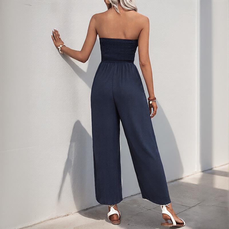 2026 Sommer-Jumpsuit mit Schleife und Spitze, trägerlos, für Damen - Trendiger europäischer Stil