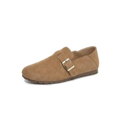 Two Wear Leather Retro Casual Shoes 2025 Autumn New Shoes Flat-bottomed Lazy Single Shoes Women's Flat-bottomed Versatile Women's Shoes