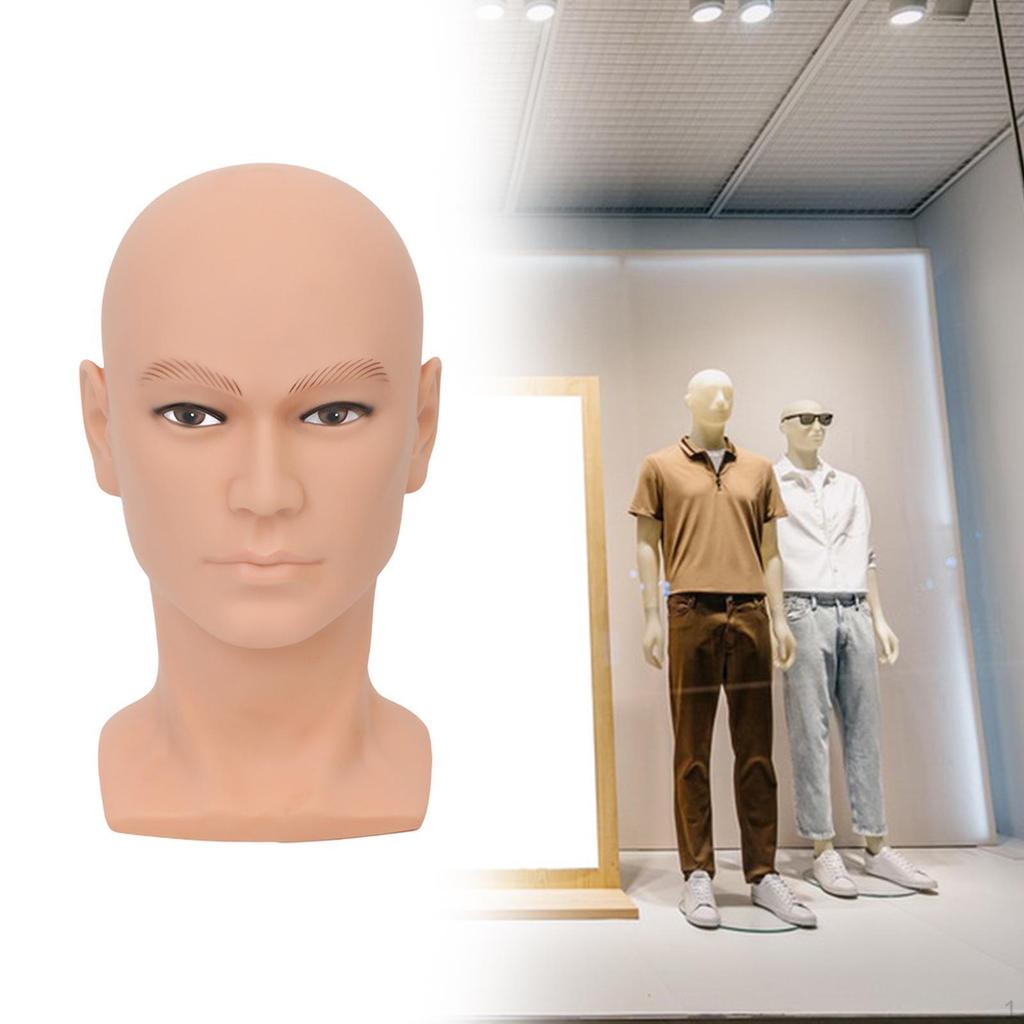 Bald Display Head for Glasses, Wig Holder Stand Salon Use