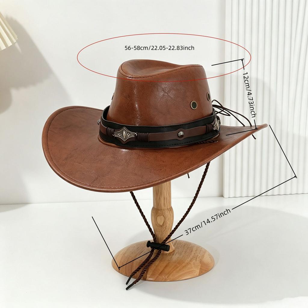Spring and Summer Big Edge Cowboy Hat Western Mountaineering Camping Knight Hat Sun Hat Men's and Women's Hats Riding Hat Fashion