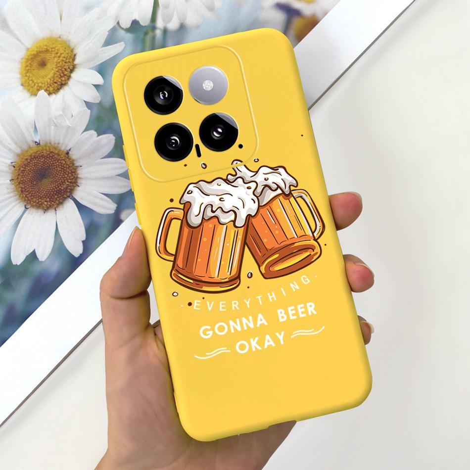For Xiaomi 14 Phone Case Xiaomi Mi 14 5G Mi14 2024 Cute Cat Cartoon Jelly Silicon Soft Protective Back Cover