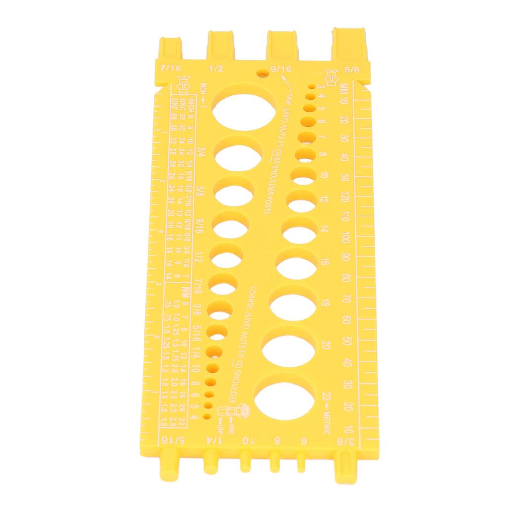 Msuring Tool Plastic Integrated Portable Inch and Millimeter Scale Nut Thrd Gauge