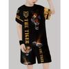 Boys' Set, Fashionable 3D Printed Casual Pullover, Short Sleeved Shorts Set