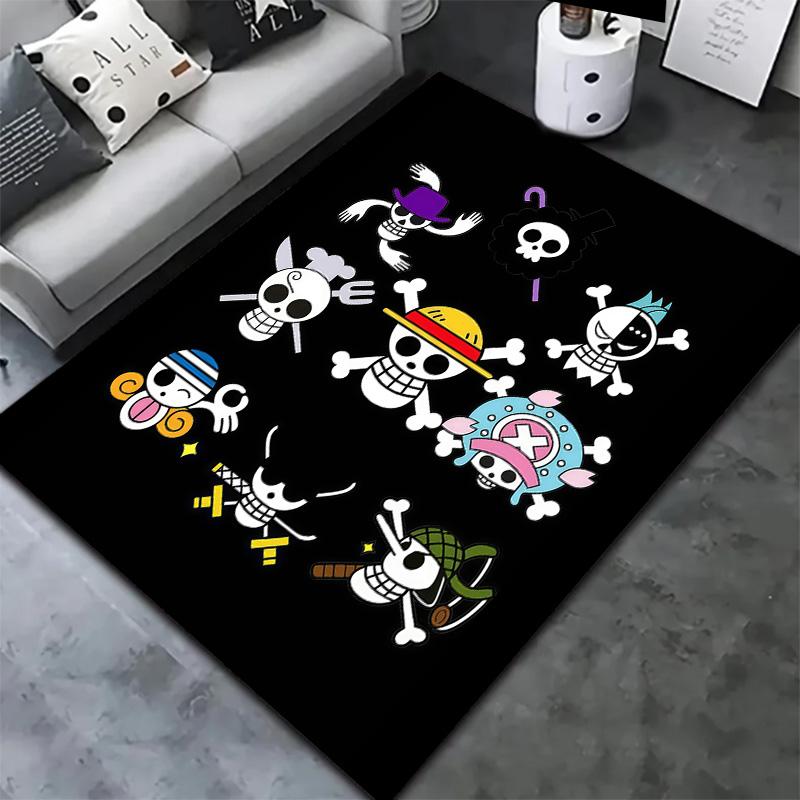Tapis Tapis Tapis Pirates du Chapeau de Paille One Piece Pour Salon Chambre Maison Décoration de Canapé, Tapis de Sol Antidérapant pour Jouer aux Enfants