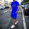 Hot selling summer new T-shirt+shorts 2-piece set for men's casual fitness jogging sportswear hip-hop breathable short sleeved s