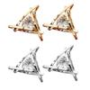 Women Lady Geometric Crystal Rhinestone Ear Stud Clip Pin Girl Silvery Golden Earrings Jewelry