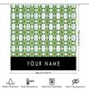 Customizable Floral Shower Curtain With Your Name Personalization For Bathroom Decor Green Yellow Geometric Design