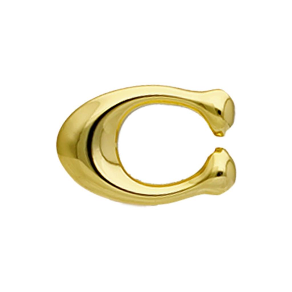 COACH Women's Brass C Logo Stud Earrings Elegant Delicate Jewelry Gift GD710