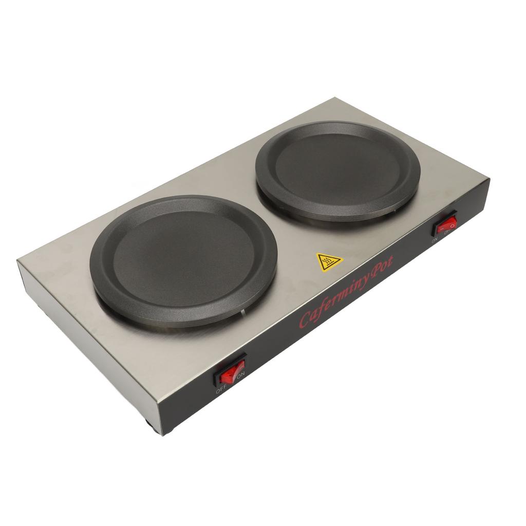 Aquecedor de Café Duplo Aquecedor de Cafeteira Comercial Dupla Chapa Quente Aço Inoxidável Portátil