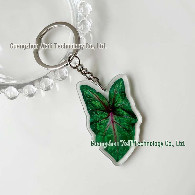 Creative Acrylic Leaf Keychain Earphone Bag Pendant Ornament
