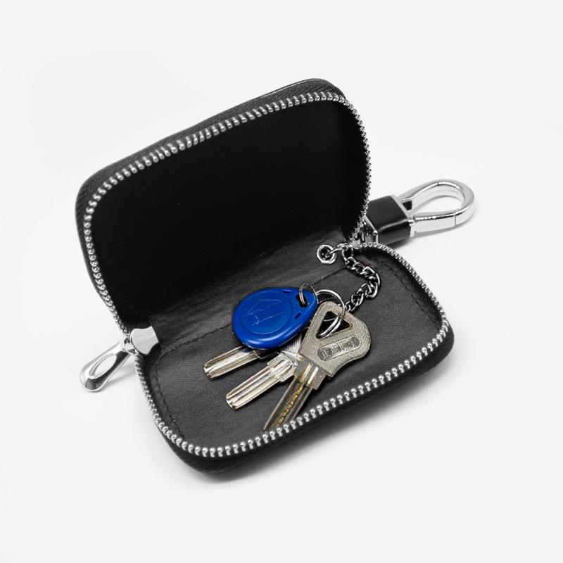 Car Key Case Leather Fashion Badge Bag Key Holder Accessor for Peugeot 307 206 308 207 406 407 408 e-2008 Rcz 508 301 108 Rifter