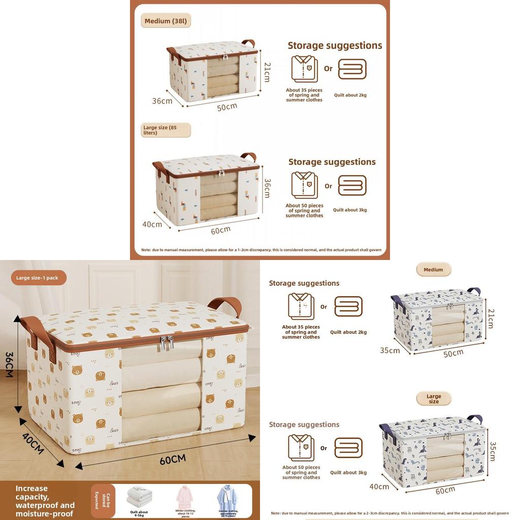 Clothes Storage Bag With Transparent Material For Bedroom Organizing
