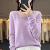 Women's V-Neck Seamless Wool Sweater - Loose, 100% Cashmere Knit for Autumn/Winter