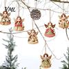 Interior Door Frame Decorations 6Pcs Vintage Angel Wooden Ornaments, Christmas Hanging Decor Set Home Wall Accents with Jute String, Rustic