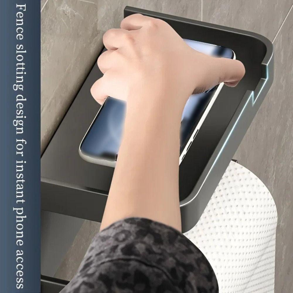 Wall-Mounted Roll Paper Storage Rack Aluminum Toilet Paper Container Paper Towel Holder  Restaurant