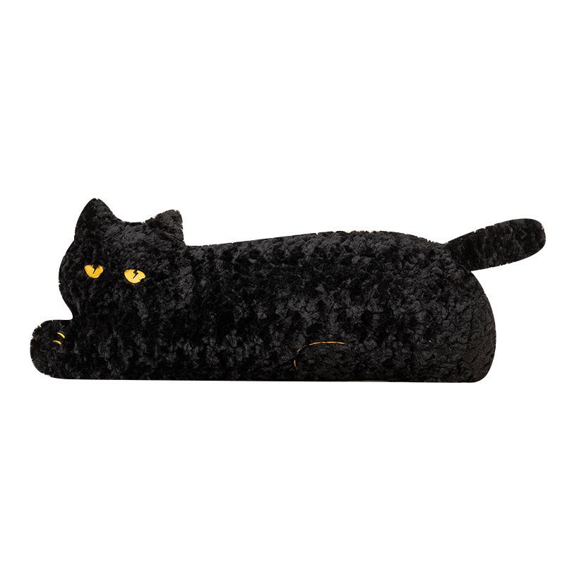 Creative Cartoon Corgi & Black Cat Animal Pillow - Long Lumbar Support Cushion for Sofa or Dorm